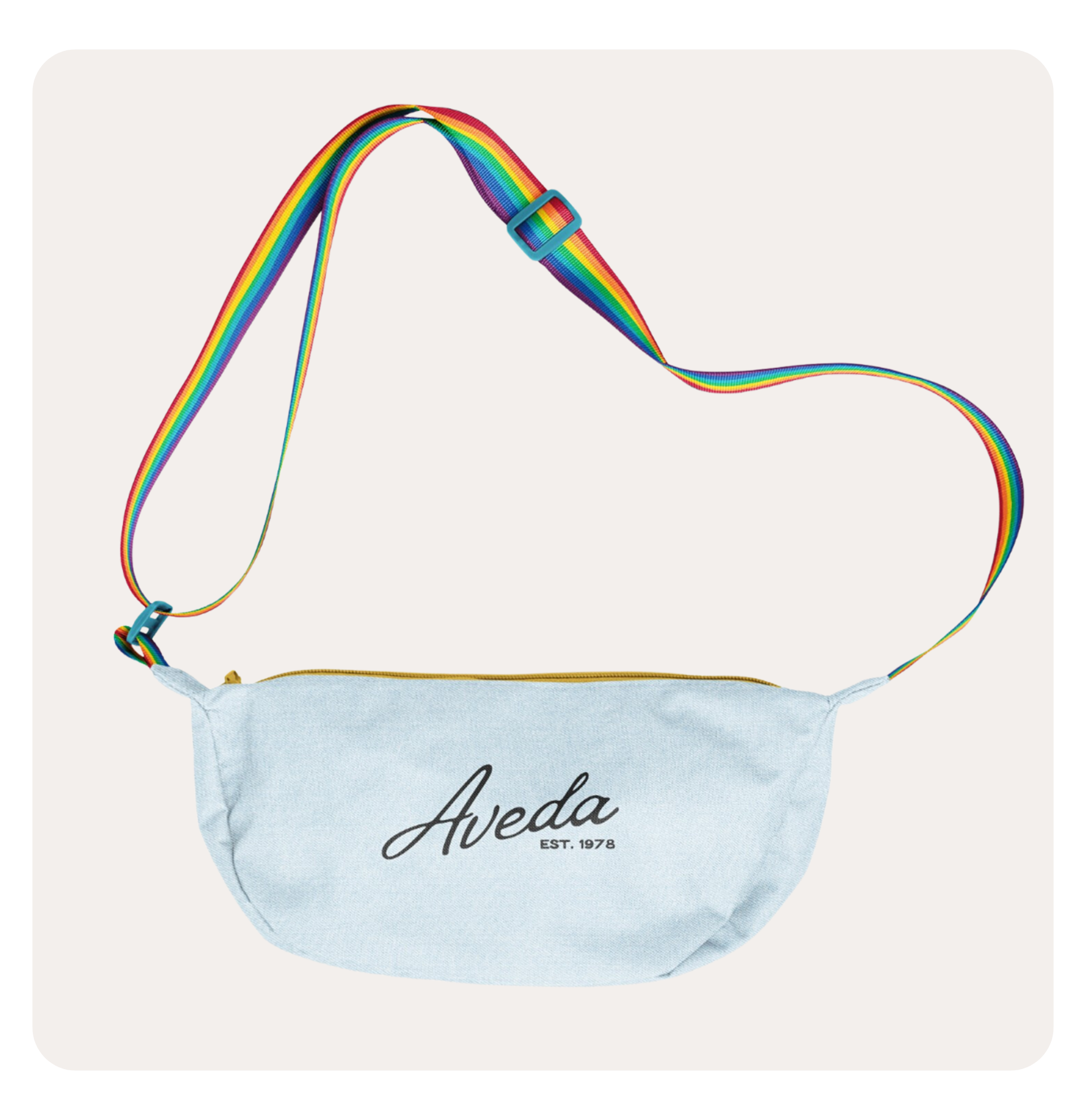 Aveda Denim Rainbow Sling Bag
