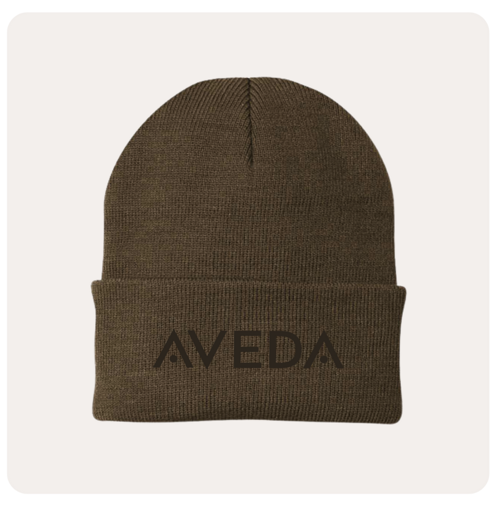 Aveda Brown Monochrome Beanie