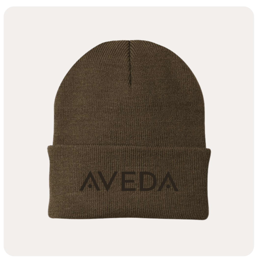 Aveda Brown Monochrome Beanie