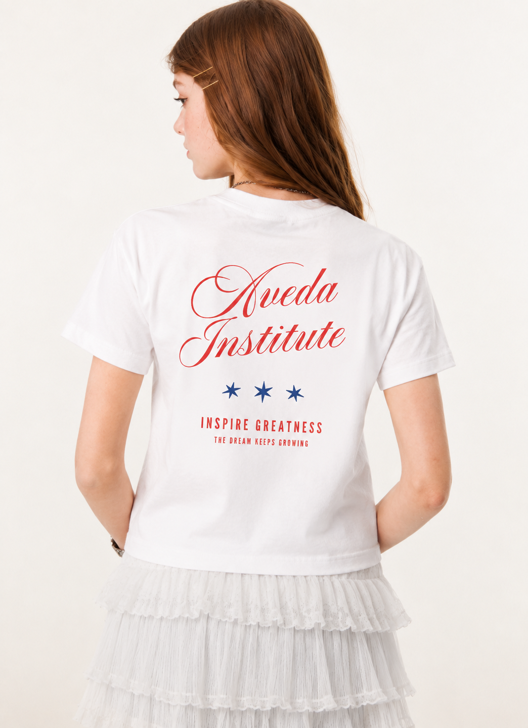 Aveda Plaid Heart Tee