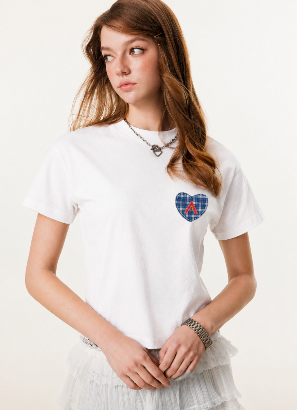 Aveda Plaid Heart Tee